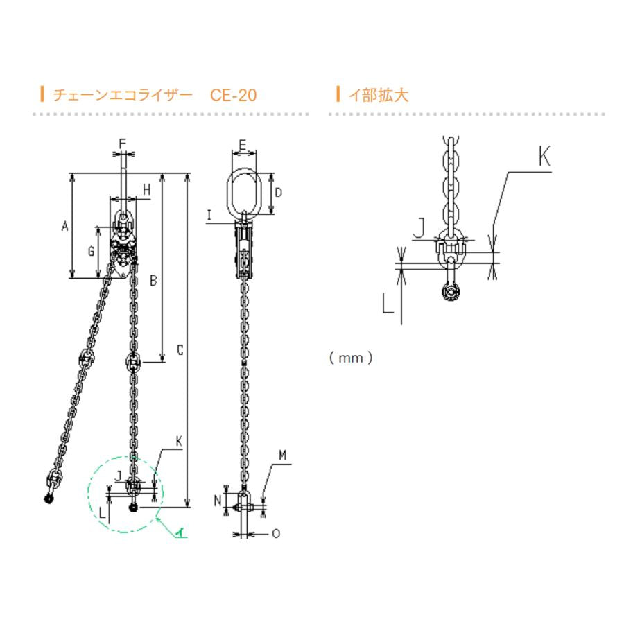 象印 チェーンエコライザー 20t ホイスト クレーン CE-20　1112-CE-20000
